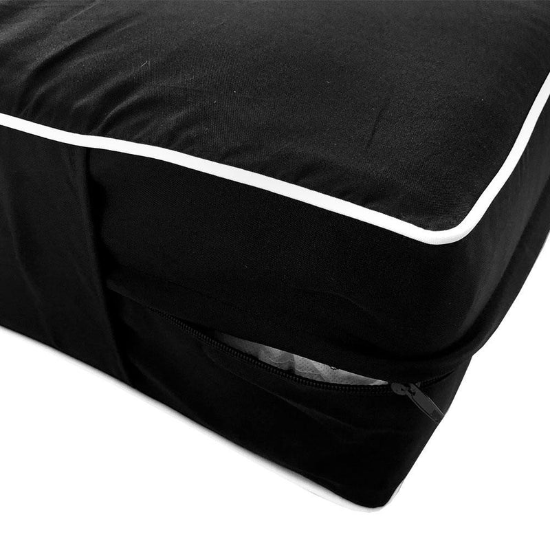 Model-1 AD109 Twin-XL Size 5PC Contrast Pipe Outdoor Daybed Mattress Cushion Bolster Pillow Complete Set