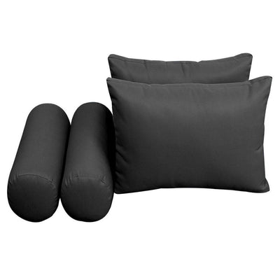 Model-2 AD003 Twin-XL Size 5PC Knife Edge Outdoor Daybed Mattress Cushion Bolster Pillow Complete Set