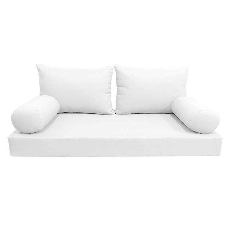 Model-2 AD106 Twin-XL Size 5PC Knife Edge Outdoor Daybed Mattress Cushion Bolster Pillow Complete Set