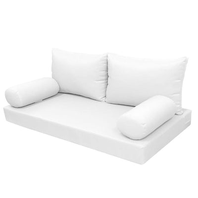 Model-2 AD106 Twin-XL Size 5PC Knife Edge Outdoor Daybed Mattress Cushion Bolster Pillow Complete Set