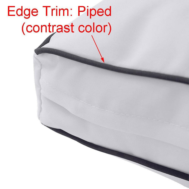 Model-3 - AD003 Full Contrast Pipe Trim Bolster & Back Pillow Cushion Outdoor SLIP COVER ONLY