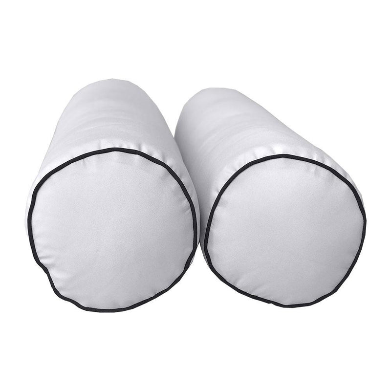 Model-3 AD105 Crib Size 6PC Contrast Pipe Outdoor Daybed Mattress Cushion Bolster Pillow Complete Set