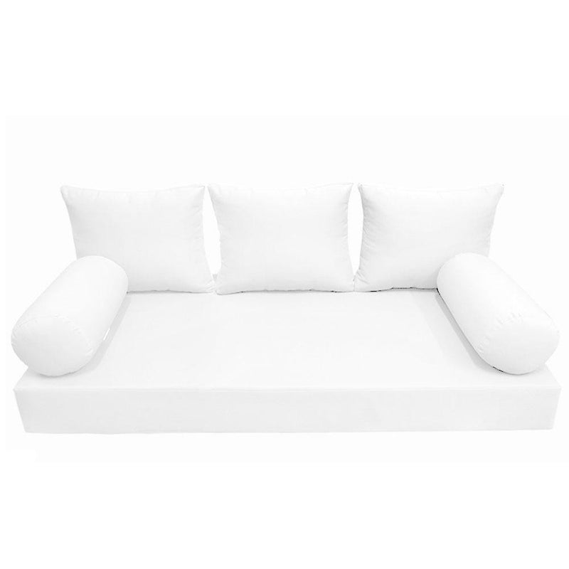 Model-3 AD106 Twin-XL Size 6PC Knife Edge Outdoor Daybed Mattress Cushion Bolster Pillow Complete Set