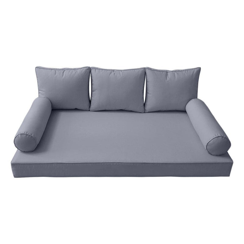 Model-3 6PC Pipe Outdoor Daybed Mattress Bolster Pillow Fitted Sheet Cover Only-Full Size AD001