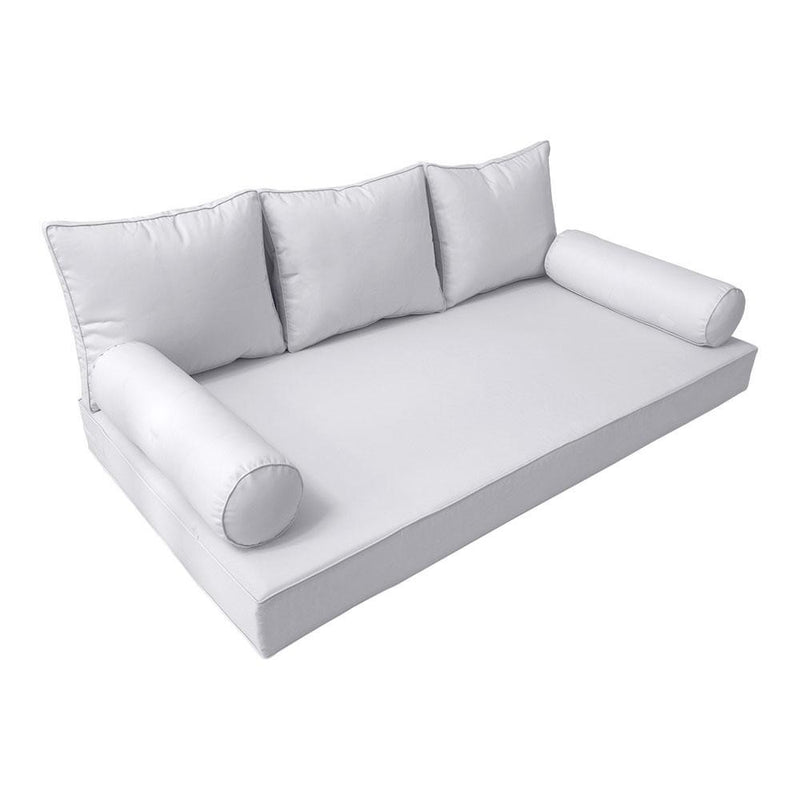 Model-3 AD105 Full Size 6PC Pipe Trim Outdoor Daybed Mattress Cushion Bolster Pillow Complete Set