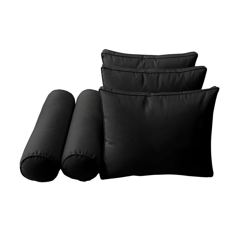 Model-3 AD109 Twin-XL Size 6PC Pipe Trim Outdoor Daybed Mattress Cushion Bolster Pillow Complete Set