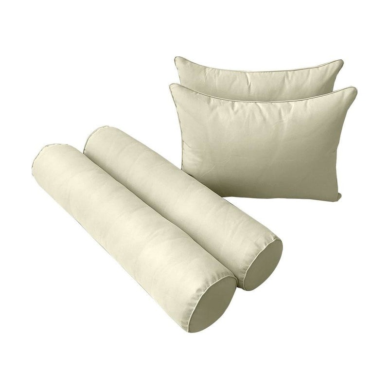 Model-4 - AD005 Queen Pipe Trim Bolster & Back Pillow Cushion Outdoor SLIP COVER ONLY