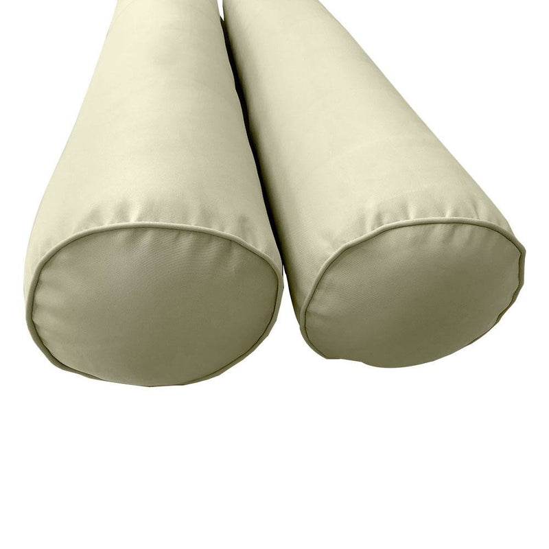 Model-4 - AD005 Queen Pipe Trim Bolster & Back Pillow Cushion Outdoor SLIP COVER ONLY