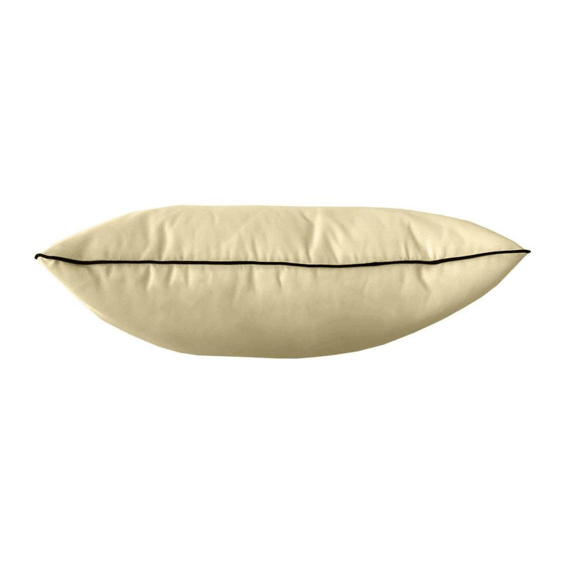 Model-4 - AD103 Crib Contrast Pipe Trim Bolster & Back Pillow Cushion Outdoor SLIP COVER ONLY