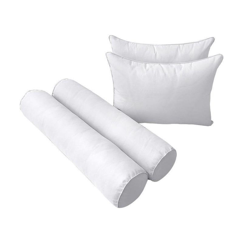 Model-4 - AD105 Queen Pipe Trim Bolster & Back Pillow Cushion Outdoor SLIP COVER ONLY