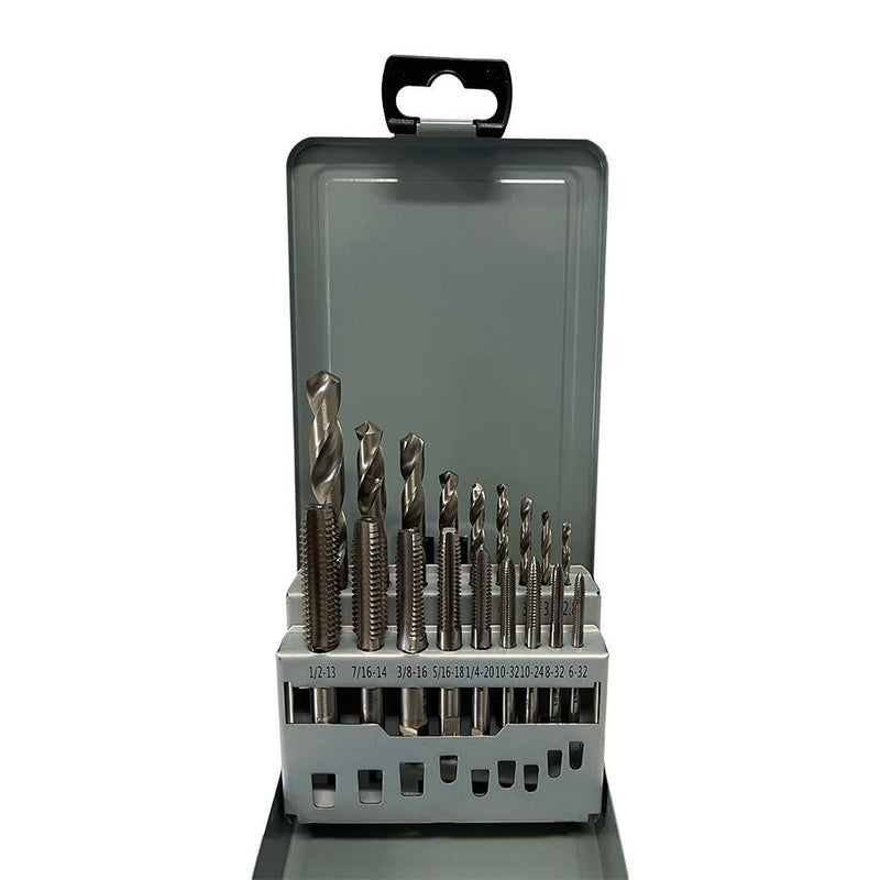 UNC UNF Coarse HSS Tap & Drill Set 18 Pc