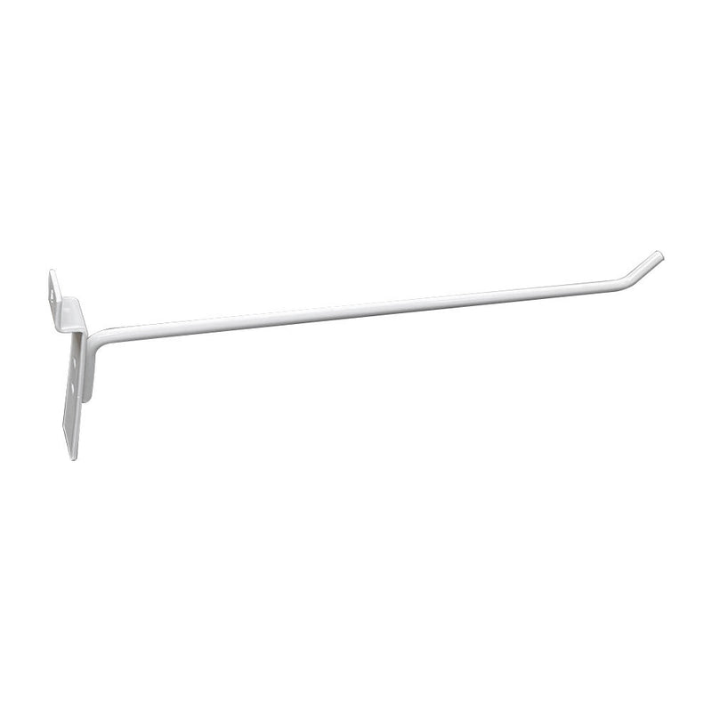 10" Slatwall Hooks, White, Hanger Display,Display Panel Hooks Wire Metal 2Pc Set