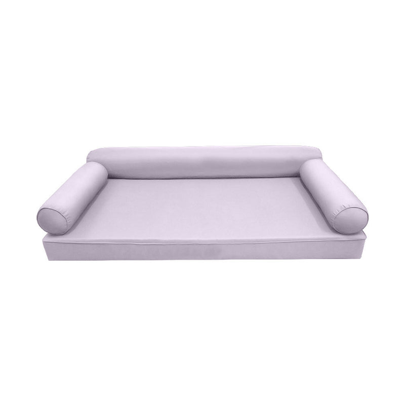 *COVER ONLY*-Model-6 Outdoor Daybed Mattress Bolster Pillow Slipcovers Pipe Trim Twin Size-AD107