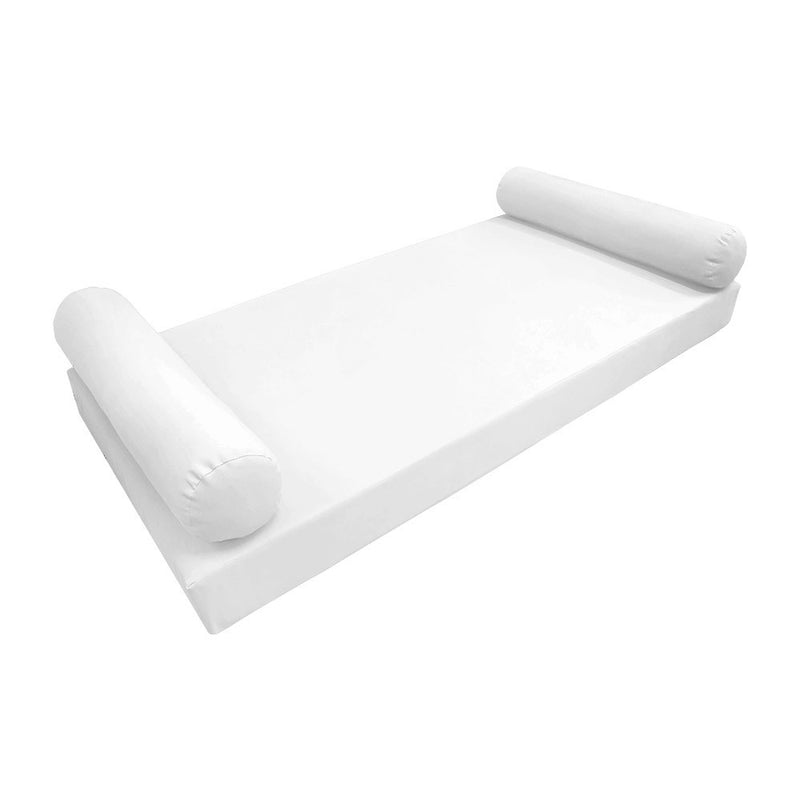 Model-5 AD106 Twin-XL Size 3PC Knife Edge Outdoor Daybed Mattress Cushion Bolster Pillow Complete Set