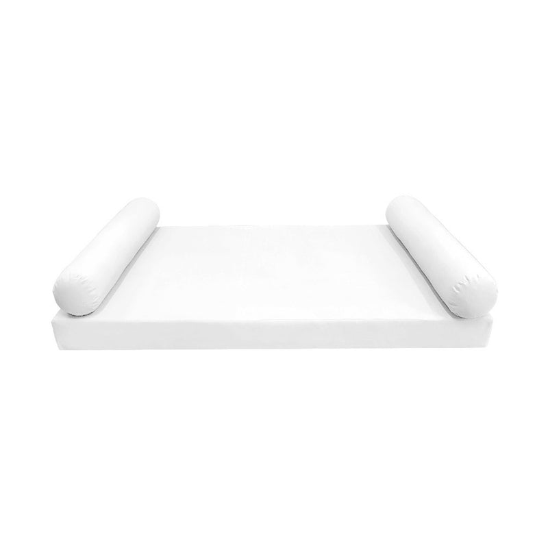 Model-5 AD106 Twin-XL Size 3PC Knife Edge Outdoor Daybed Mattress Cushion Bolster Pillow Complete Set