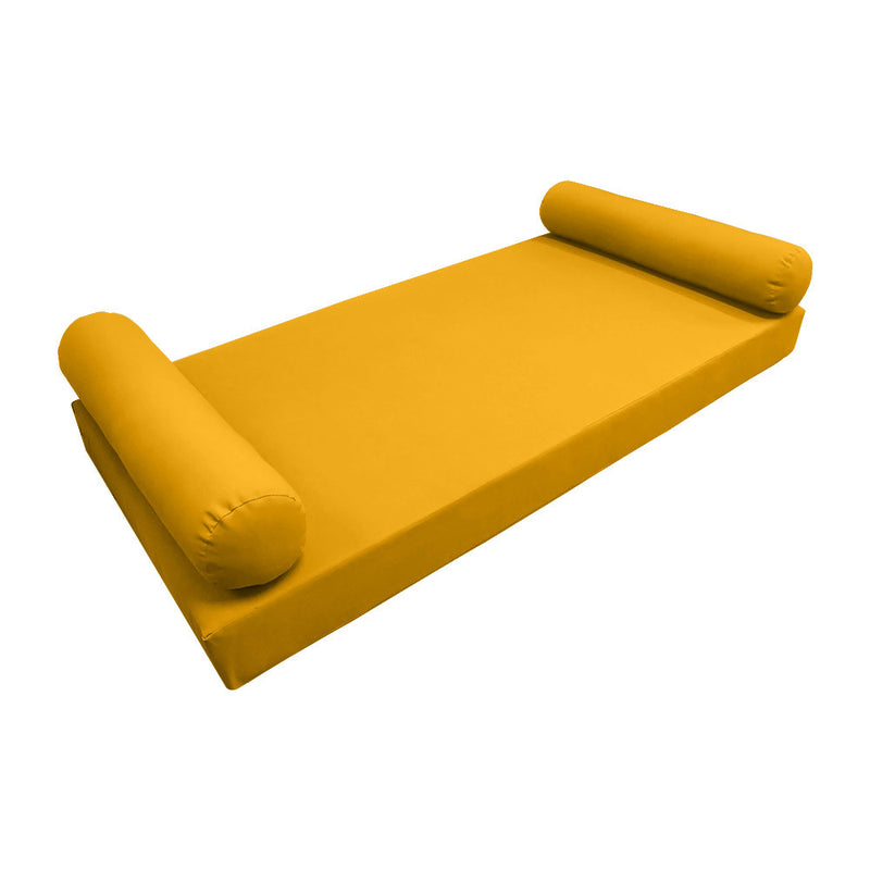 Model-5 AD108 Twin-XL Size 3PC Knife Edge Outdoor Daybed Mattress Cushion Bolster Pillow Complete Set