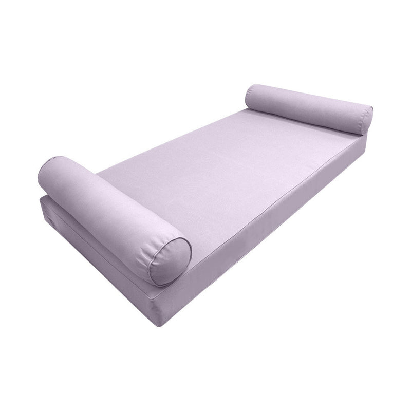 Model-5 AD107 Twin Size 3PC Pipe Trim Outdoor Daybed Mattress Cushion Bolster Pillow Complete Set