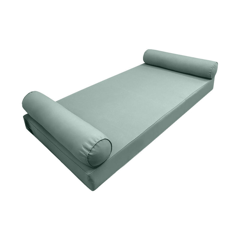 Model-5 AD002 Twin-XL Size 3PC Pipe Trim Outdoor Daybed Mattress Cushion Bolster Pillow Complete Set