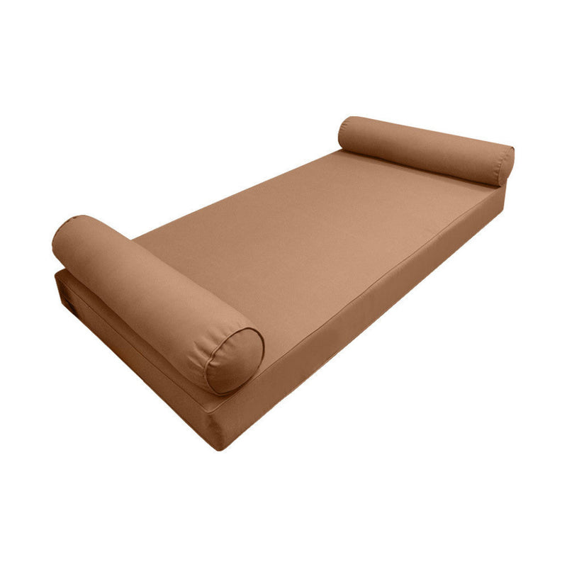 Model-5 AD104 Full Size 3PC Pipe Trim Outdoor Daybed Mattress Cushion Bolster Pillow Complete Set