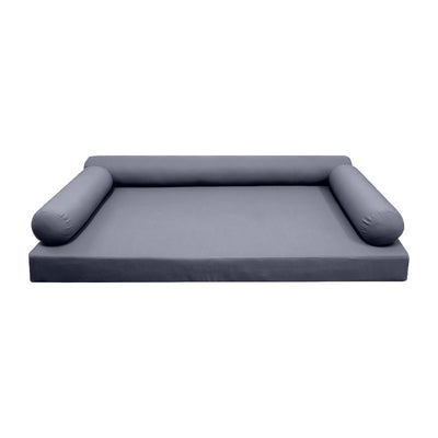 Model-6 AD001 Twin-XL Size 4PC Knife Edge Outdoor Daybed Mattress Cushion Bolster Pillow Complete Set