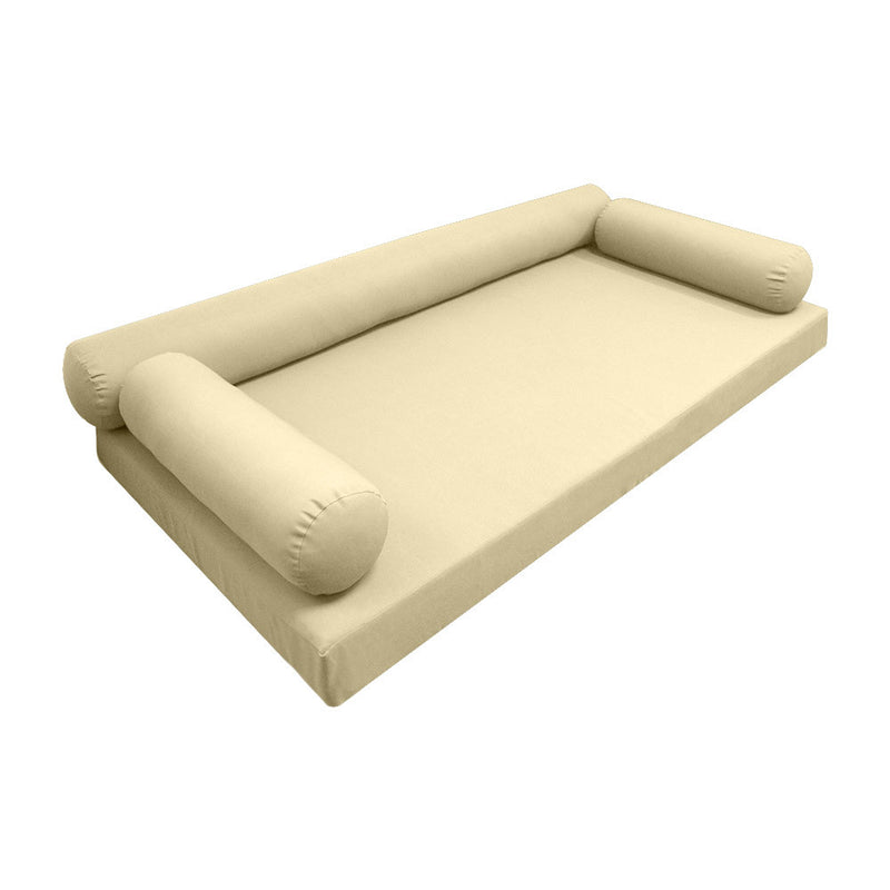 Model-6 AD103 Twin-XL Size 4PC Knife Edge Outdoor Daybed Mattress Cushion Bolster Pillow Complete Set