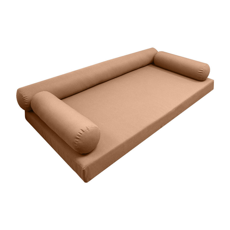 Model-6 AD104 Twin-XL Size 4PC Knife Edge Outdoor Daybed Mattress Cushion Bolster Pillow Complete Set