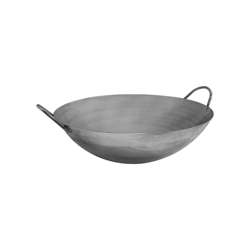 14" Carbon Steel Cantonese Style Wok Pan Gourmet Chef Frying Pan, Double Handle