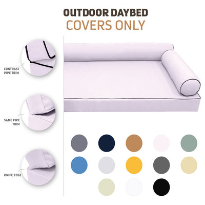 Model-6 Twin Size (75" x 39" x 6") Outdoor Daybed Mattress Bolster Backrest Cushion Pillow |COVERS ONLY|