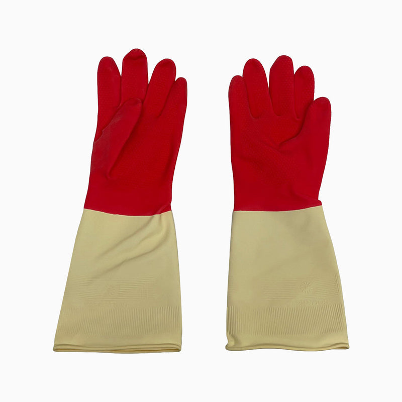 12" Dishwashing Latex Gloves for Cleaning Non-Slip Household Gloves Fit Hands Cleaning Gloves