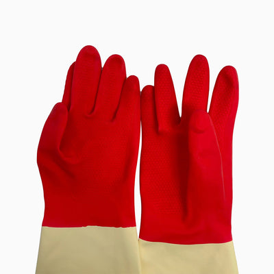 12" Dishwashing Latex Gloves for Cleaning Non-Slip Household Gloves Fit Hands Cleaning Gloves