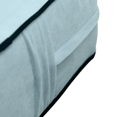 COVER ONLY Twin Contrast Pipe Trim Velvet Indoor Daybed Mattress Sheet 75"x39"x6"-AD355