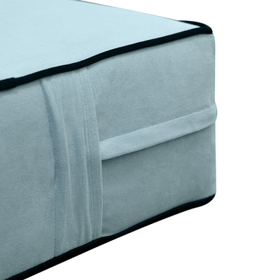 COVER ONLY Twin Contrast Pipe Trim Velvet Indoor Daybed Mattress Sheet 75"x39"x6"-AD355