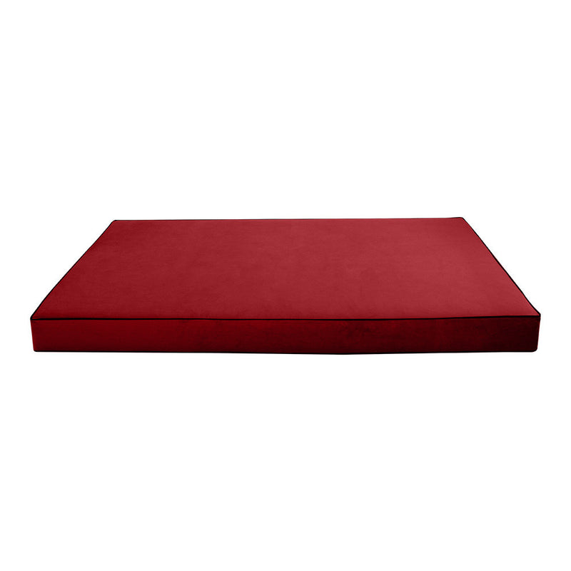 COVER ONLY Twin Contrast Pipe Trim Velvet Indoor Daybed Mattress Sheet 75"x39"x6"-AD369