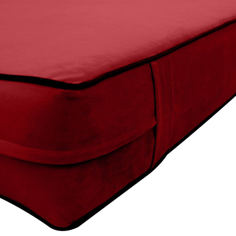 COVER ONLY Twin Contrast Pipe Trim Velvet Indoor Daybed Mattress Sheet 75"x39"x6"-AD369