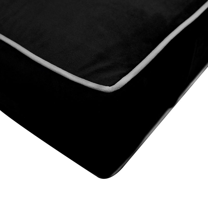 COVER ONLY Twin-XL Contrast Pipe Velvet Indoor Daybed Mattress 80"x39"x8"-AD374