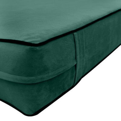 COVER ONLY Full Contrast Pipe Velvet Indoor Daybed Mattress 75"x54"x8"-AD317