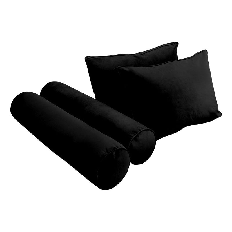 COVER ONLY Model V1 Twin Velvet Same Pipe Indoor Daybed Bolster Pillow Cushion - AD374