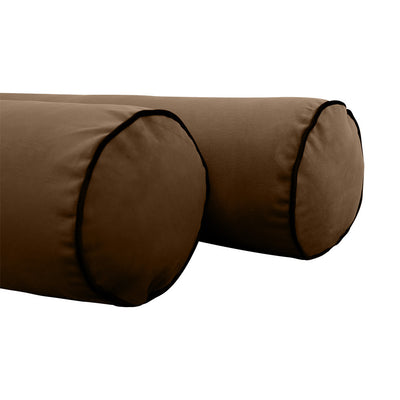 COVER ONLY Model V2 Twin Velvet Contrast Indoor Daybed Cushion Bolster - AD308