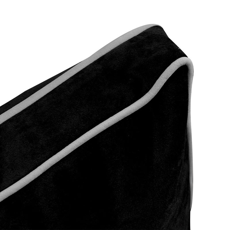 COVER ONLY Model V2 Twin Velvet Contrast Indoor Daybed Cushion Bolster - AD374