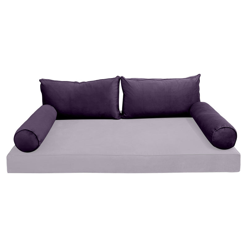 COVER ONLY Model V2 Full Velvet Same Pipe Indoor Daybed Cushion Bolster - AD339