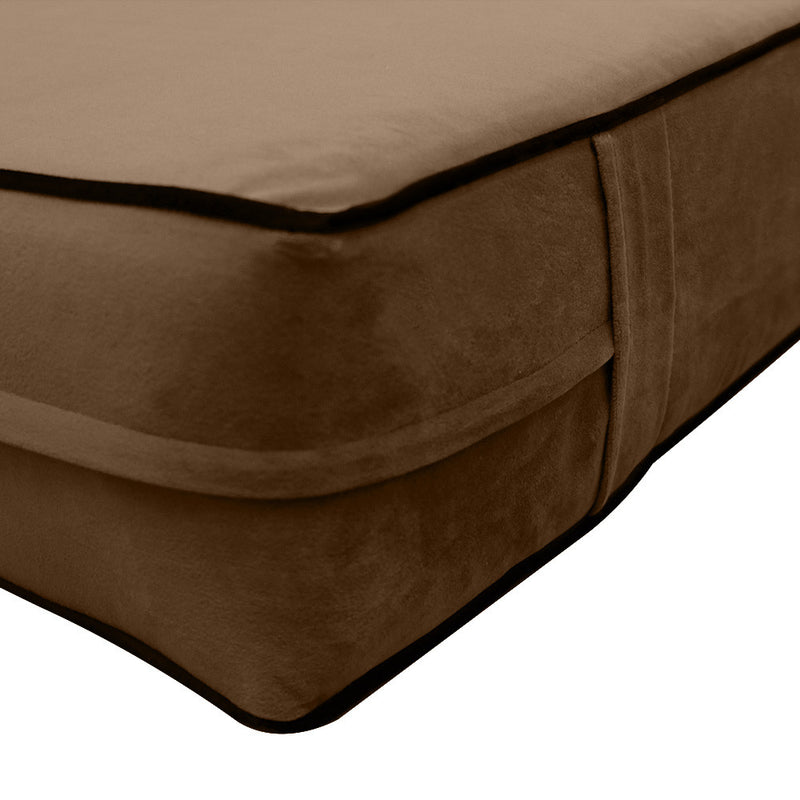 COVER ONLY Model V2 Twin Velvet Contrast Pipe Indoor Daybed Mattress Cushion AD308