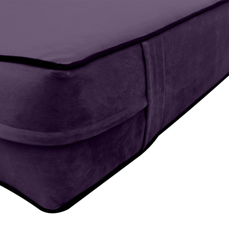 COVER ONLY Model V2 Twin Velvet Contrast Pipe Indoor Daybed Mattress Cushion AD339