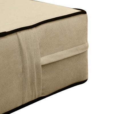 COVER ONLY Model V2 Twin-XL Velvet Contrast Indoor Daybed Mattress Cushion AD304