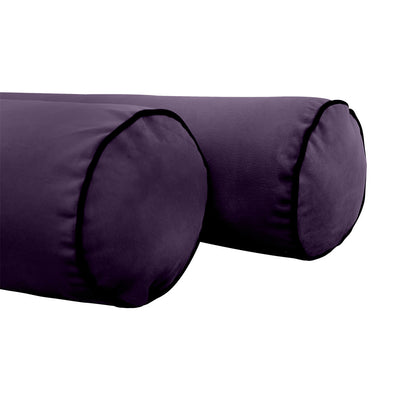 COVER ONLY Model V5 Twin-XL Velvet Contrast Pipe Indoor Mattress Bolster Pillow AD339