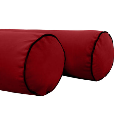 COVER ONLY Model V5 Twin-XL Velvet Contrast Pipe Indoor Mattress Bolster Pillow AD369