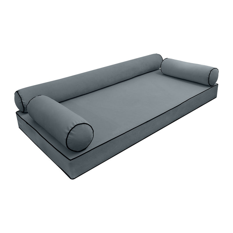 COVER ONLY Model V6 Twin-XL Velvet Contrast Pipe Indoor Mattress Pillow AD347