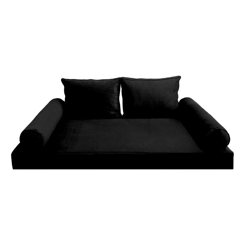 Model V1 Twin Velvet Same Pipe Indoor Daybed Mattress Cushion Complete Set AD374