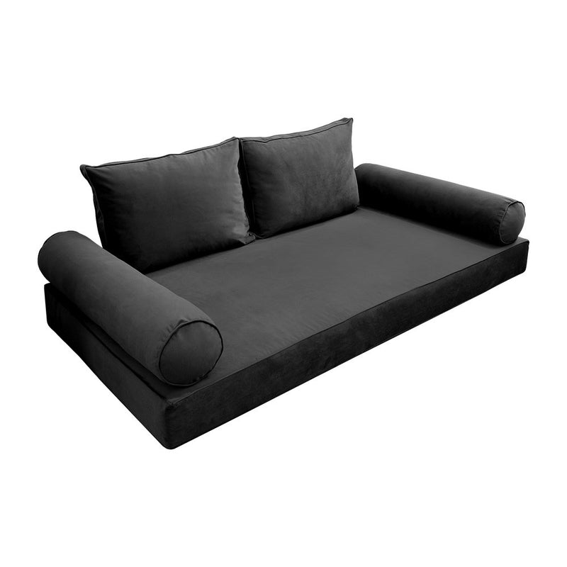 Model V1 Twin-XL Velvet Same Pipe Indoor Daybed Mattress Pillow Complete Set AD350