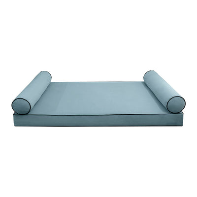 Model V5 Twin Velvet Contrast Indoor Daybed Mattress Pillow Complete Set AD355