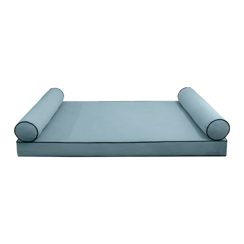 Model V5 Twin-XL Velvet Contrast Indoor Daybed Mattress Pillow Complete Set AD355